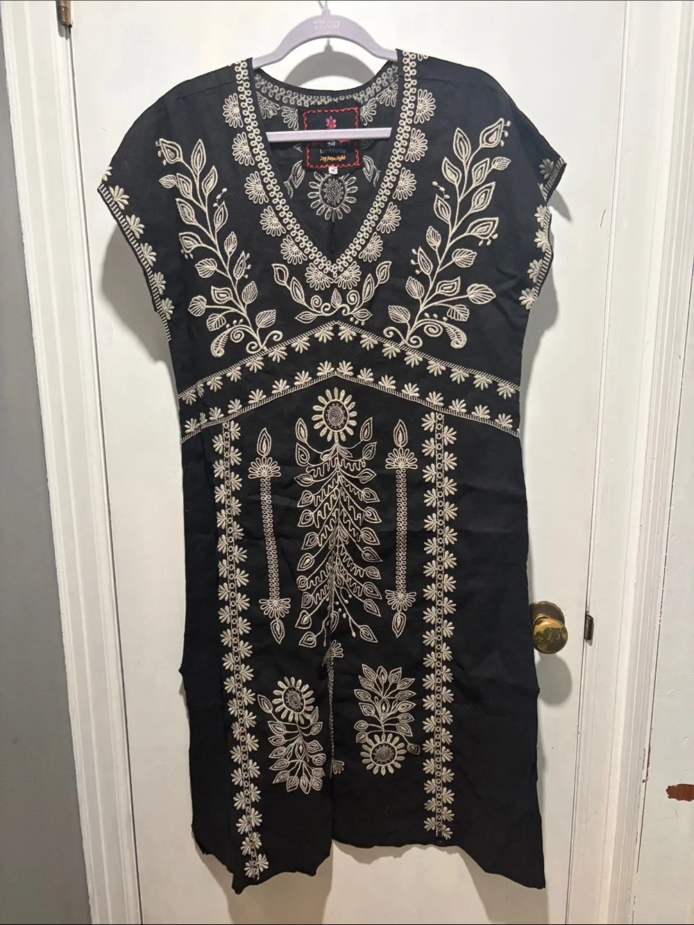 JOHNNY WAS embroidered linen tunic dress - Picture 1 of 8